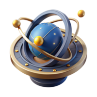 elegant artistic Celestial Orb 3D Render of Cosmic Sphere in Orbits high resolution png