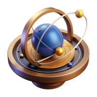 vibrant traditional Ornament, Celestial Sphere, Rotating Model, 3D Render, Abstract Art, Geometric Design, Gold, Blue, Sphere, Cosmic professional png