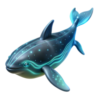 vibrant creative Glowing Aquatic Creature 3D Render of Bioluminescent Dolphin high resolution png