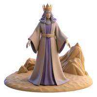 impressive rustic 3D Render of a King in Desert Setting genuine png