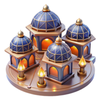 wonderful creative Illuminated Domes A 3D Render of Islamic Architecture authentic png
