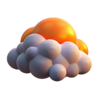 wonderful rustic 3D Render Abstract Cloud with Sun high resolution png