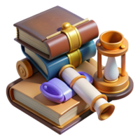 elegant abstract Ancient Lore Books, Scrolls, and the Passage of Time professional png