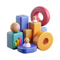 impressive vintage Abstract 3D Data Visualization Charts, Graphs User Representation 4K png