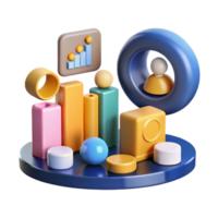 elegant classic Data Visualization Abstract 3D Charts Graphs professional png
