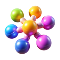 vibrant abstract Colorful 3D Molecular Structure Abstract Science Design detailed png
