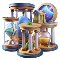 beautiful classic Ancient Structures, Time, and Cosmos A 3D Render premium png