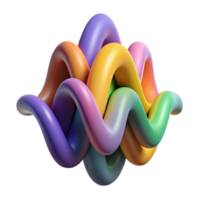 dramatic rustic Abstract Colorful Waveform 3D Render of Intertwined Curves authentic png