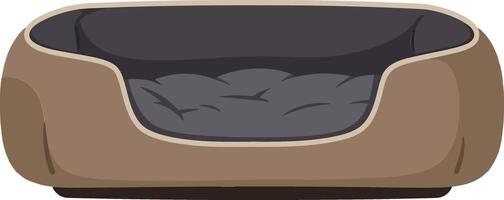 Cozy dog bed in a minimal design style featuring soft curves and a plush interior, perfect for pet comfort, illustration vector