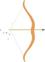 A detailed illustration of a traditional archery bow and arrow in a minimal style showcasing motion and precision in art vector