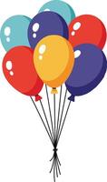 Colorful balloons in various shades floating together in a cheerful arrangement, featuring a flat design style, perfect for festive art vector