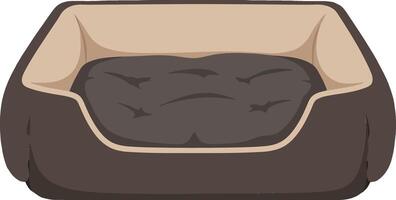 Cozy dog bed in a flat design style featuring a soft cushion and sturdy sides perfect for small pets in a comfortable resting position art vector