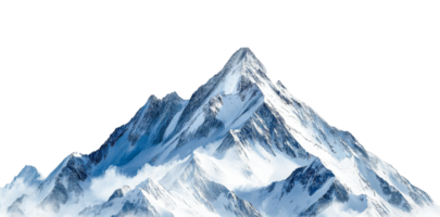 Snowy mountain peak rises above the clouds png