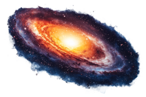 Cosmic view of a swirling galaxy in space png