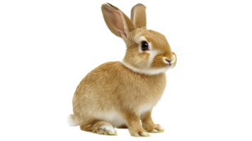 A small, fluffy rabbit with soft fur sits calmly png