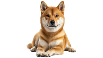 Shiba Inu dog resting on a white background png