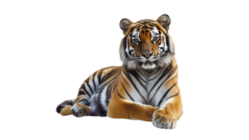 Tiger resting calmly in a serene environment png
