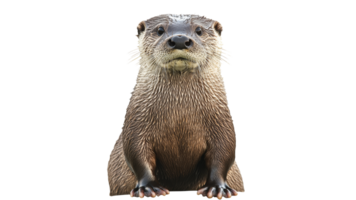 Cute otter sitting and looking at the camera png