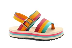 Stylish multicolored platform sandals for summer png