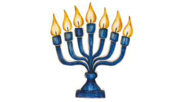 Candles lit on Menorah for Hanukkah png