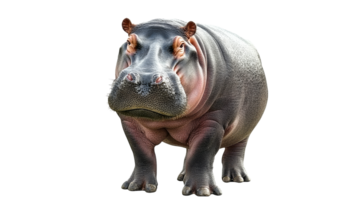 Large hippopotamus standing on a plain png