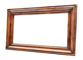 Decorative wooden frame with an empty canvas space png