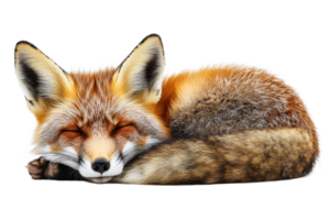 Red fox resting peacefully in a cozy position png