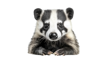 Close up of a badger in a natural setting png