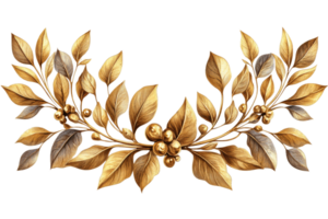 Elegant gold leaf design inspired by nature png