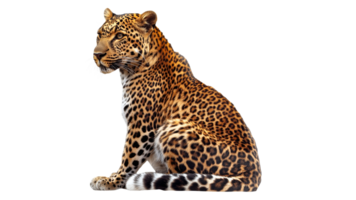 Majestic leopard resting in a serene pose png