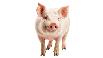 Cute pig standing in a bright setting png