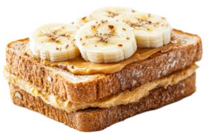 Peanut butter banana sandwich breakfast png