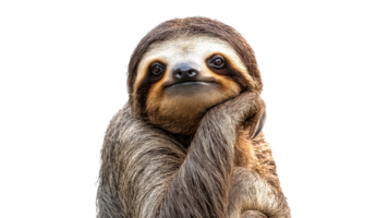 Sloth resting thoughtfully in natural pose png