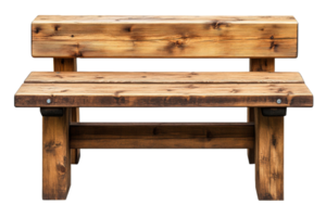 Rustic wooden bench crafted for outdoor spaces png