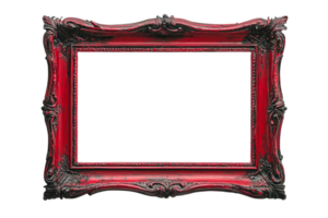 Ornate red frame ready for artwork display png