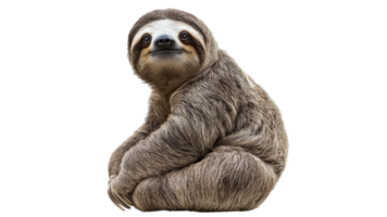 Smiling sloth in a relaxed pose png
