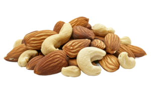 Mixed nuts displayed on a white background png
