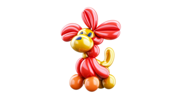 Colorful balloon dog sculpture on display png