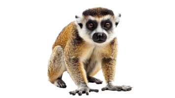 Cute monkey sitting on white background png