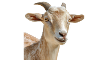 Goat portrait with friendly expression in sunlight png