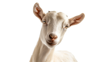 Calm white goat on plain background png
