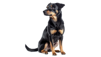 Dog in a studio setting with white background png