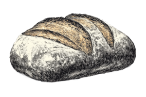 Artisan bread loaf with rustic crust and texture png