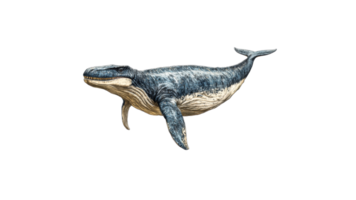 Large whale swimming gracefully in ocean waters png