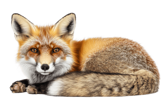 Volpe riposo su un' liscio superficie nel un' calma posa png