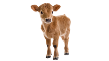 Young calf standing on white background png