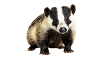 Striped badger resting in a natural pose png