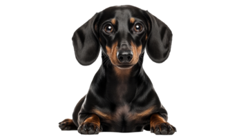 Dachshund resting calmly on a white background png