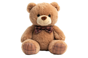 Stuffed bear sitting with a friendly expression png