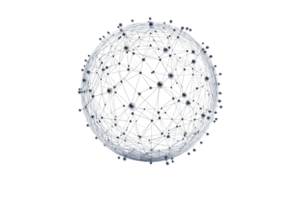 Visual representation of a networked sphere model png